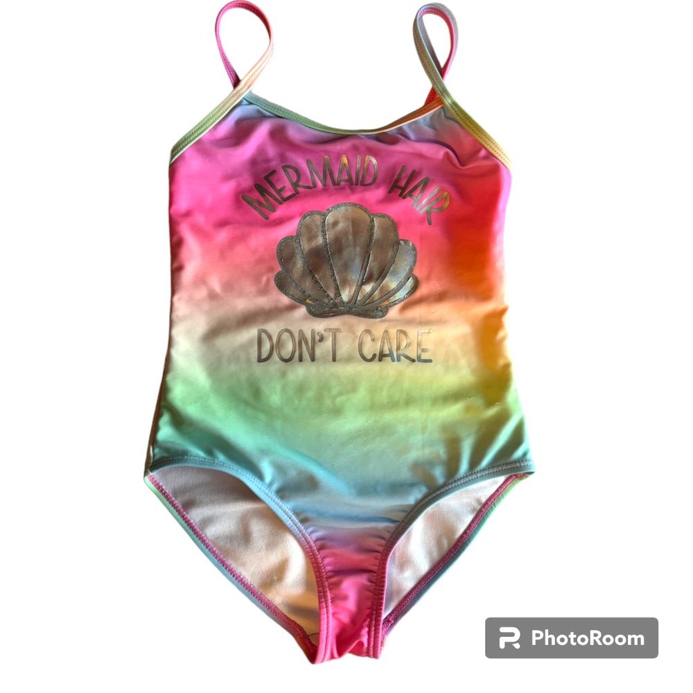 Bmagical by Btween 1 Pc Swimsuit Girls Sz 5 Ombre "Mermaid‎ Hair Don't Care"